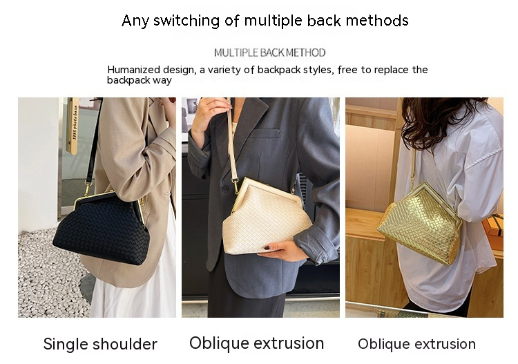 Schulter Tasche 2023 Sommer Neue Beliebte Woven Clip Mode Umhängetasche Hohe Qualität Hand Tragen Kleine Quadratische Tasche_voghion.com