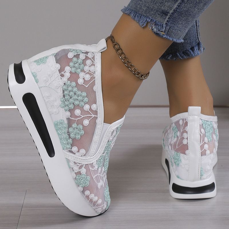 Einzelner Schuh 2024 Frühling Koreanische Ausgabe Neue Spitze Mesh Casual Set Füße High Heel Innenerhöhung Matsuke Damensandalen_voghion.com
