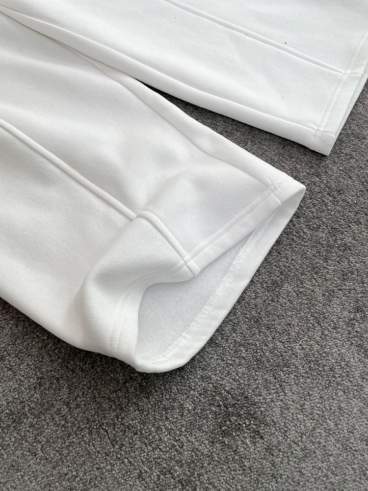 Pantaloni da jogging da donna con coulisse, foderati in pile e vita alta, vestibilità ampia, casual, in misto cotone (bianco, nero) Taglie S/M/L_voghion.com