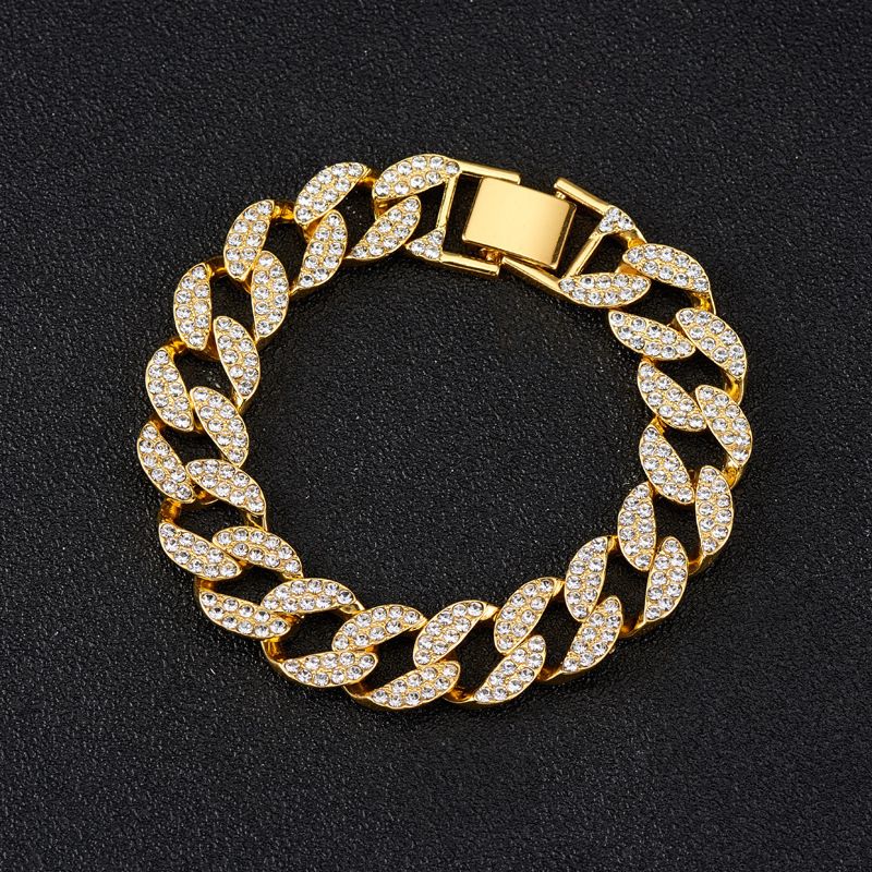 Colar de corrente cubana moda hip hop colar com diamante colares de corrente cubana_voghion.com