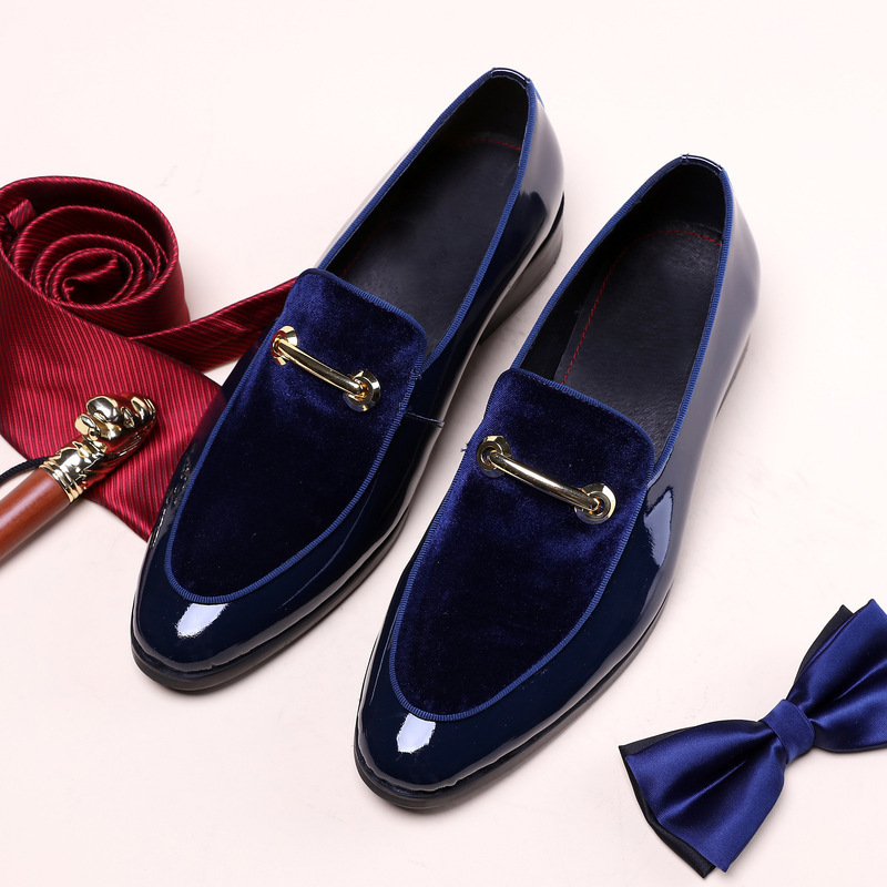 2020 Spring/Summer Fashion Trend British Casual Small Leather Business Dress Splice Metal Buckle Men's Shoes_voghion.com