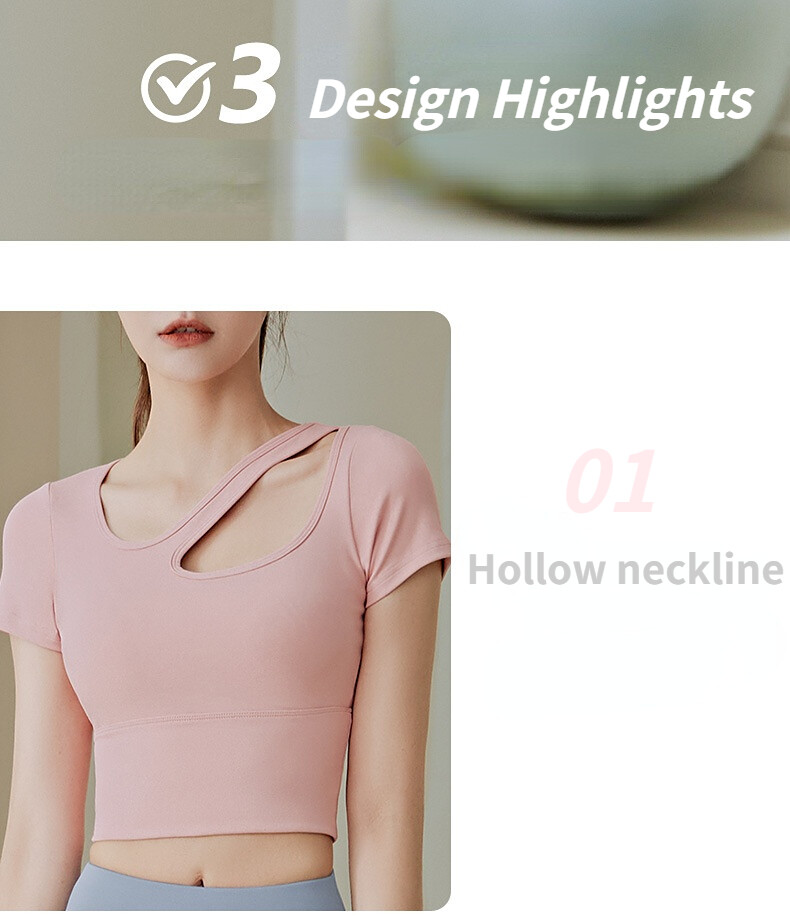 SUPERFLOWER Wo's Casual Traspirante Slim Sport Running Fiess T-Shirt Yoga Top con Reggiseno Fisso Abbigliamento Sportivo per_voghion.com