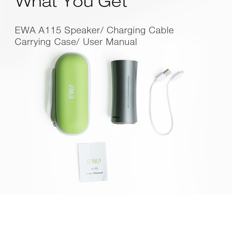 EWA Tragbarer drahtloser Bluetooth 5.0-Lautsprecher Outdoor Sport HIFI TWS-Lautsprecher 6000mAh Stereo Bass TF-Karte MP3-Player_voghion.com