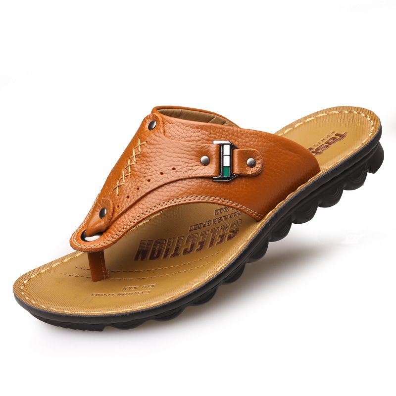 Sandali da uomo di qualità imbattibile, estate 2023, nuovi, casual e comodi, in pelle di mucca, con clip, infradito, scarpe da uomo_voghion.com