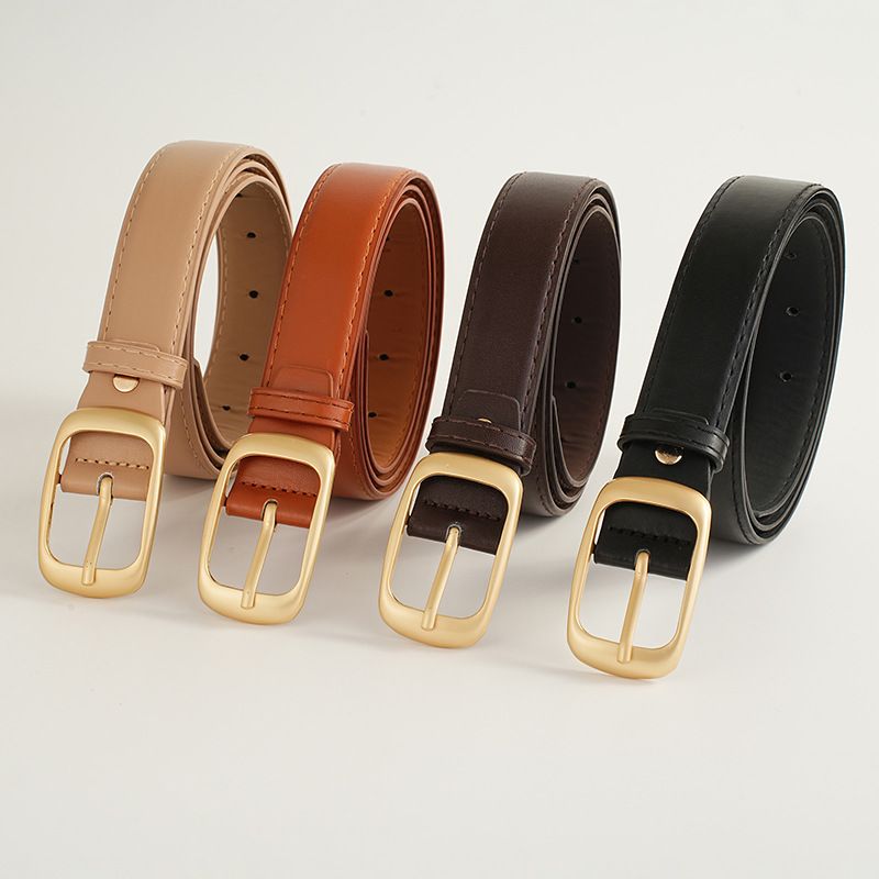 2024 Sommer Damen Leder Dornschließe Nischendesign Vielseitiger dekorativer Jeans-Taillengürtel_voghion.com