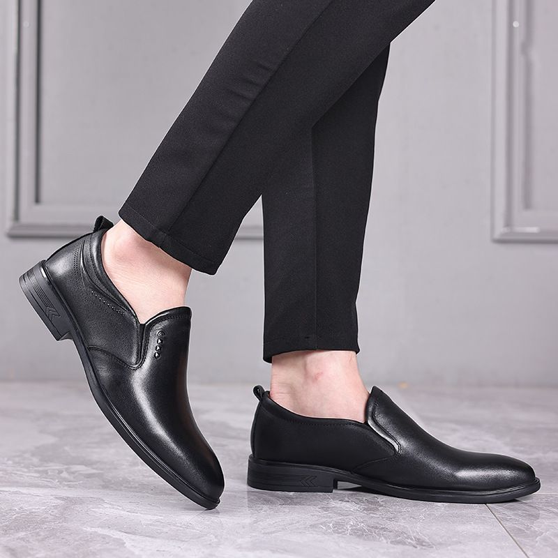 New Top Layer Cowhide Formal Pointed Toe Cover, Derby Shoes, One Foot, Business Men's Leather Shoes_voghion.com