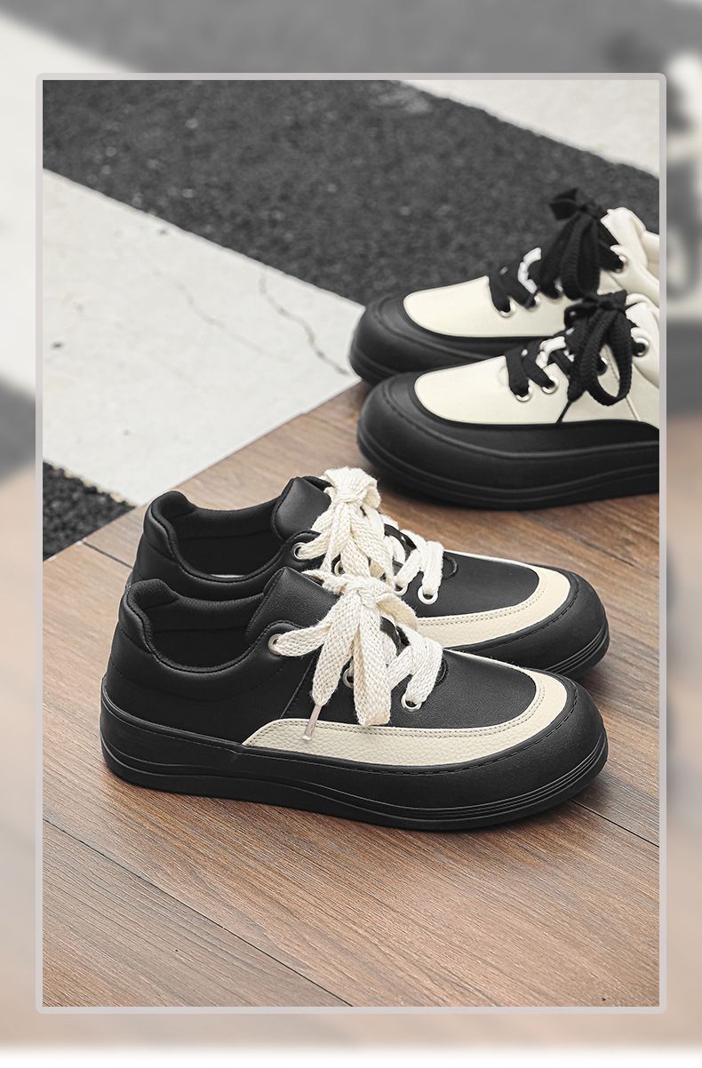 Trendy Low-Top Casual Sneakers For Men - Lightweight Breathable Round-Toe Shoes With Rubber Sole & Lace-Up Design_voghion.com