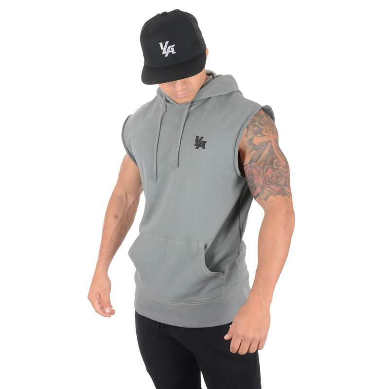 Muscle Fitness Brother Sommer Herren Sport Freizeit Lauftraining Dünne ärmellose Weste mit Fellkapuze_voghion.com