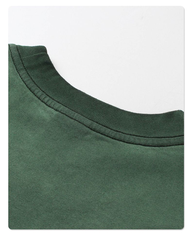 Herreklær Sommerfarget Gammelvasket Dress Kortermede Shorts Gatemote Retro Parantrekk_voghion.com
