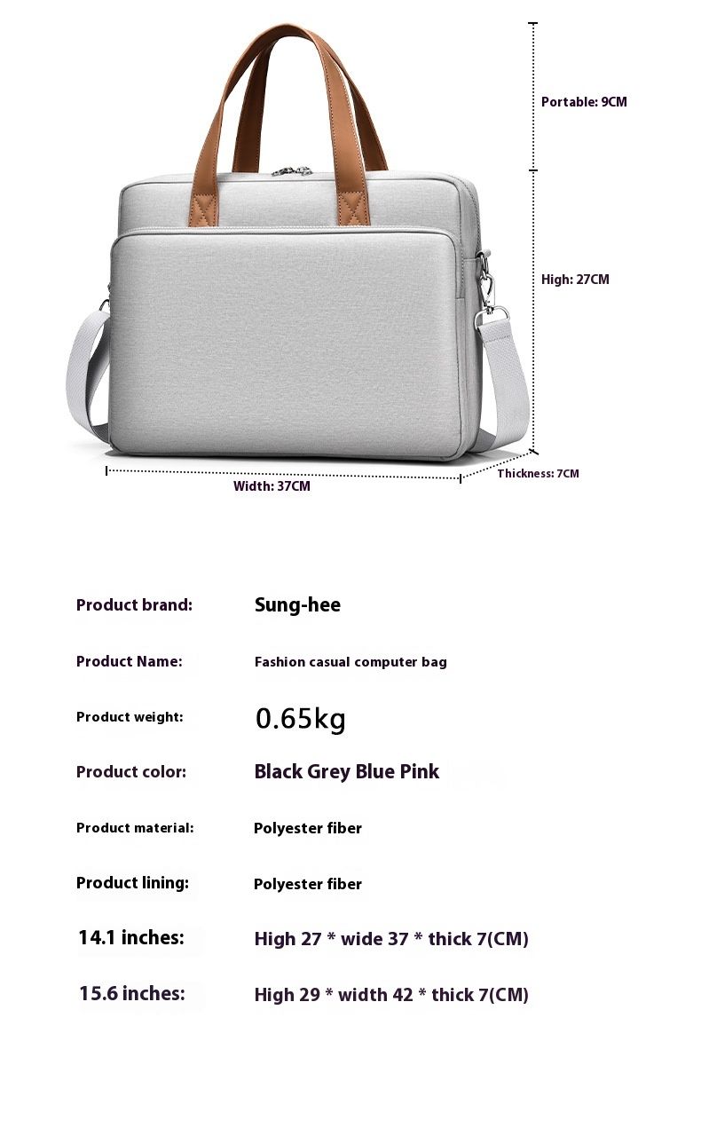 Fashionable And Minimalist Laptop Bag With Full Airbags Trendy Men's And Women's Handbag Suitable For Various Computers_voghion.com
