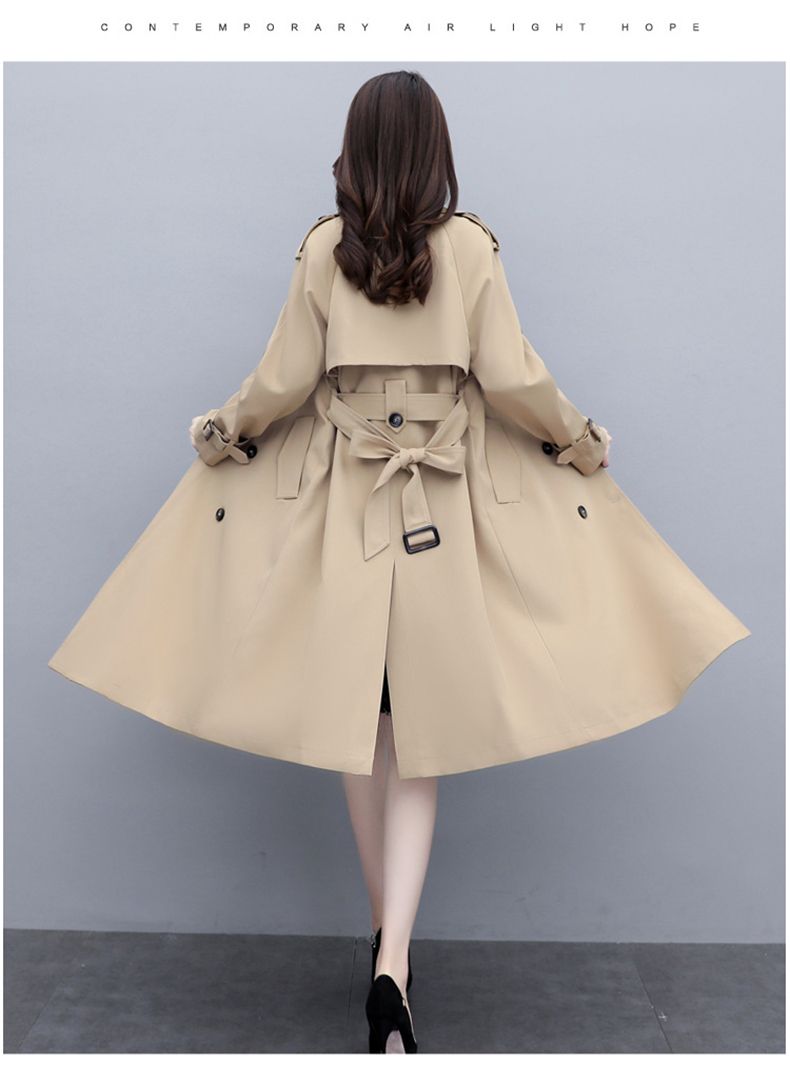 2024 Primavera Nuova Versione Elegante e alla Moda Semplice Dritto Tubolare Look Slim Lungo Giacca A Vento_voghion.com