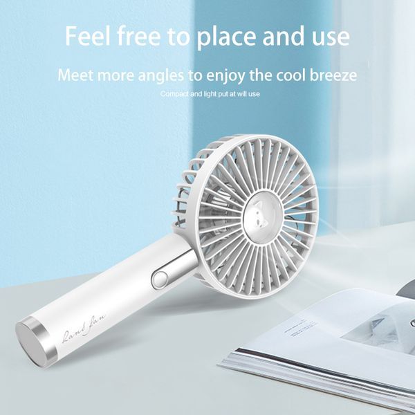 Ventilateur portable à main, rechargeable par USB, vitesse du vent réglable à trois blocs, ventilateur de bureau rafraîchissant ; magie des voyages en plein air_voghion.com