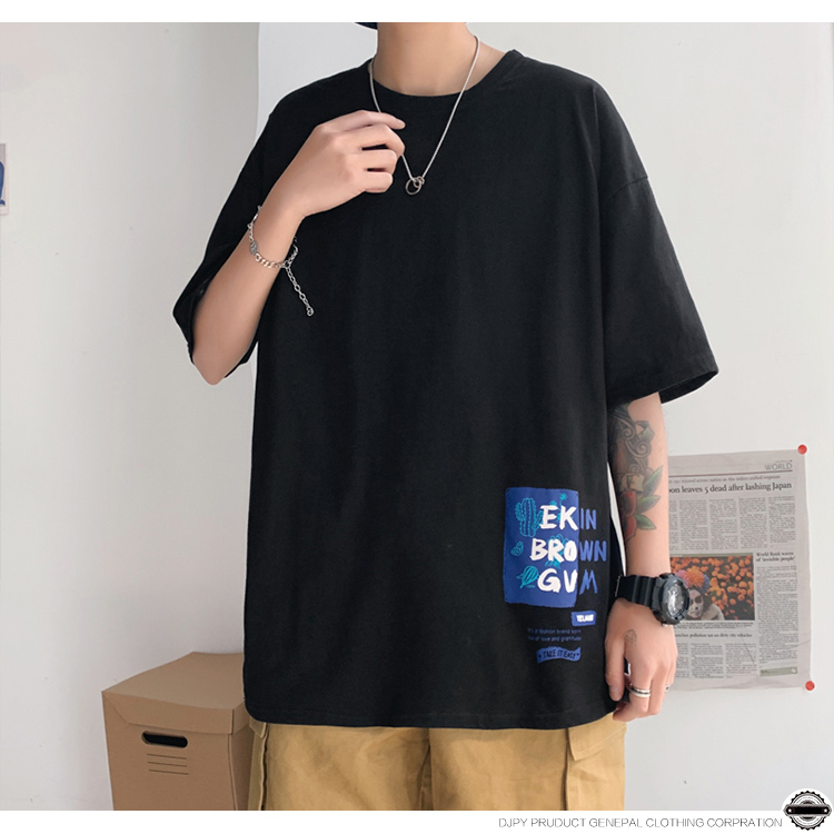 Ny kort t-shirt från Instagram, koreanska lösa kläder för män, trendig sommarklänning med halv ärm_voghion.com