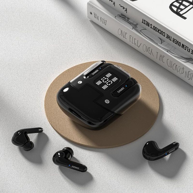 DX16 Couple Wireless Bluetooth Earphones With 2 Pairs Of Earphones Backpack Appearance, Battery Display, HIFI Sound Quality TWS_voghion.com