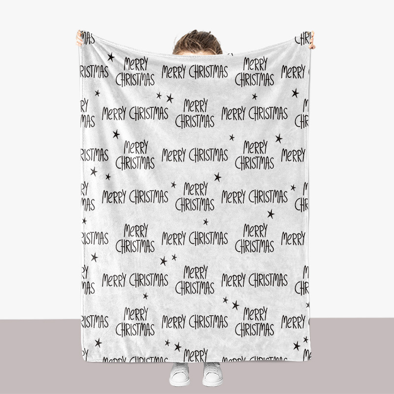 Creative English Graffiti Series Flannel 3D Printed Sofa Thickened Cover Blanket_voghion.com