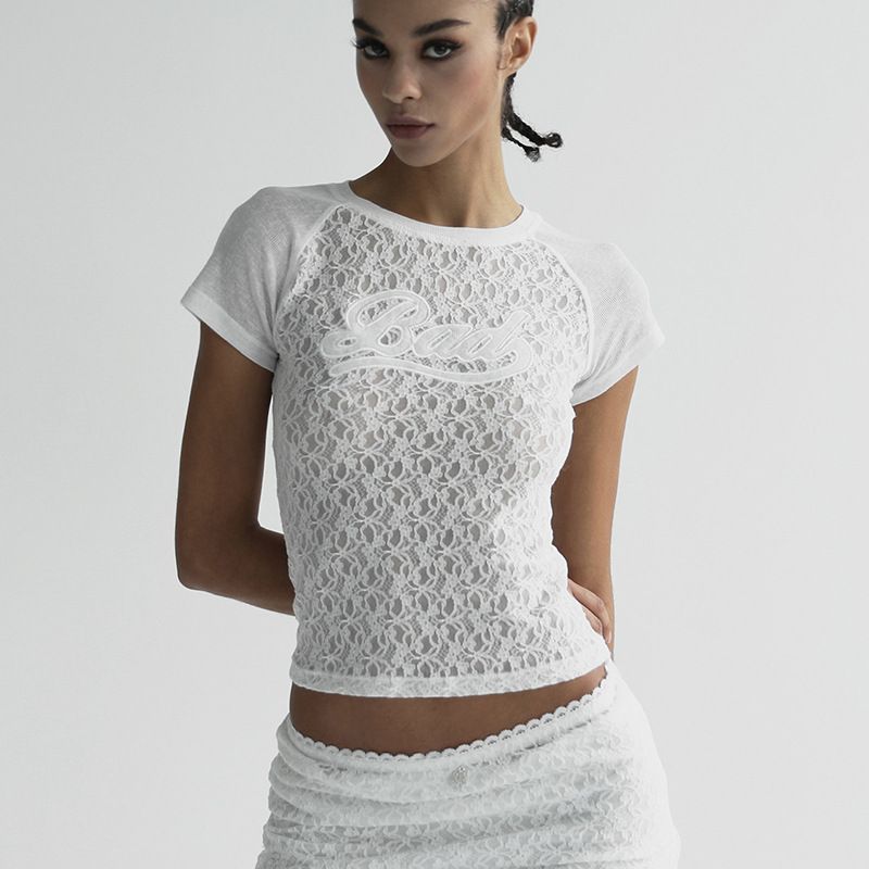 Damenbekleidung Weißer kurzärmliger Rockanzug Hohe Taille Hüftgewickelter schmaler und langer Rock Sanfter und süßer zweiteiliger Anzug_voghion.com