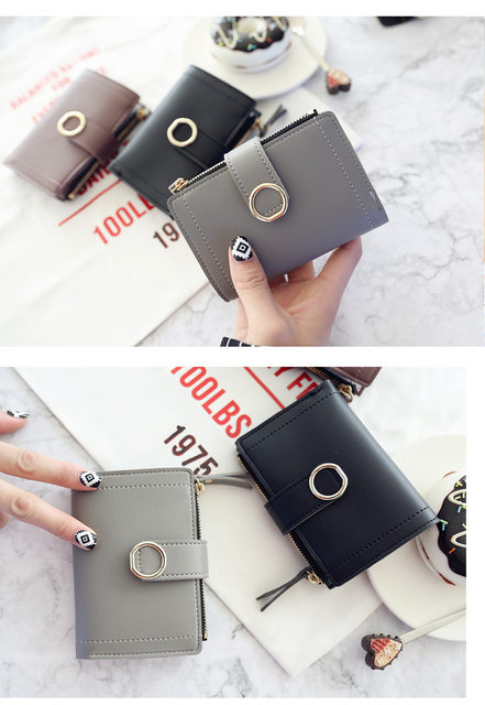 Neu Kurze Frauen Geldbörsen Mode Einfache Nette Kleine Weibliche Brieftaschen PU Leder Karte_voghion.com
