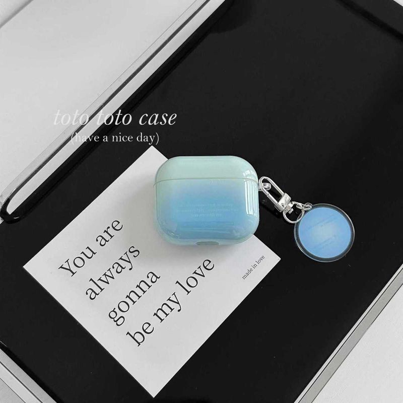 Ins niche high-end blue blended English Pro2 headphone case pendant suitable for 3rd generation_voghion.com
