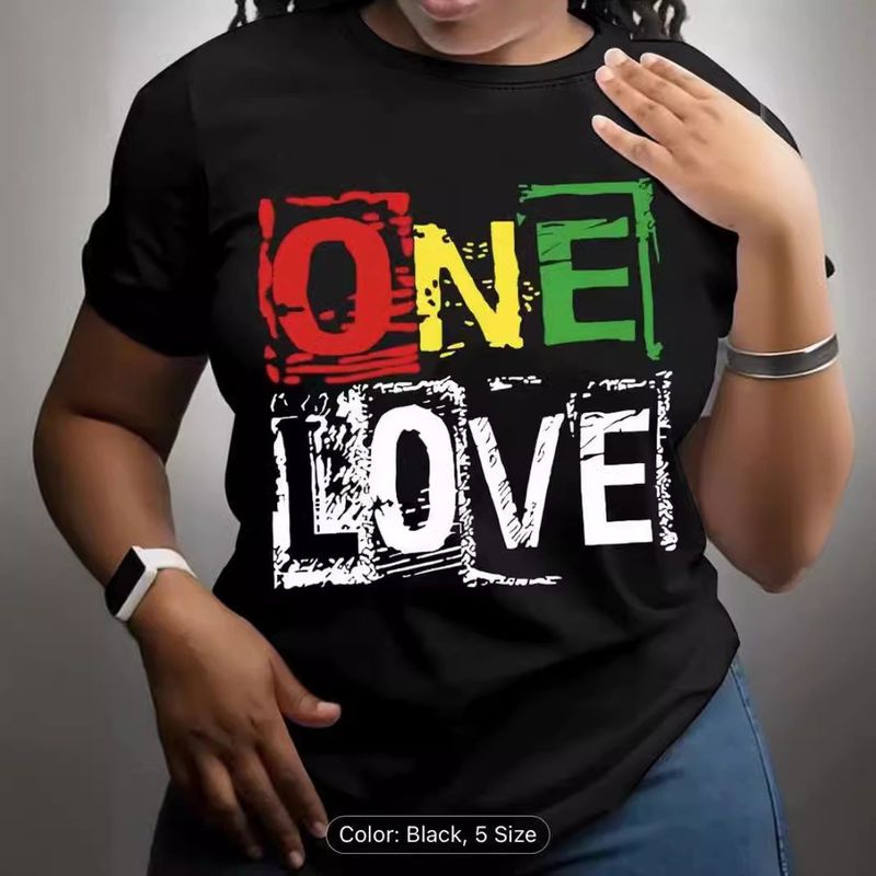 T-shirt da donna a maniche corte con scollo rotondo e stampa primaverile/estiva 2024_voghion.com