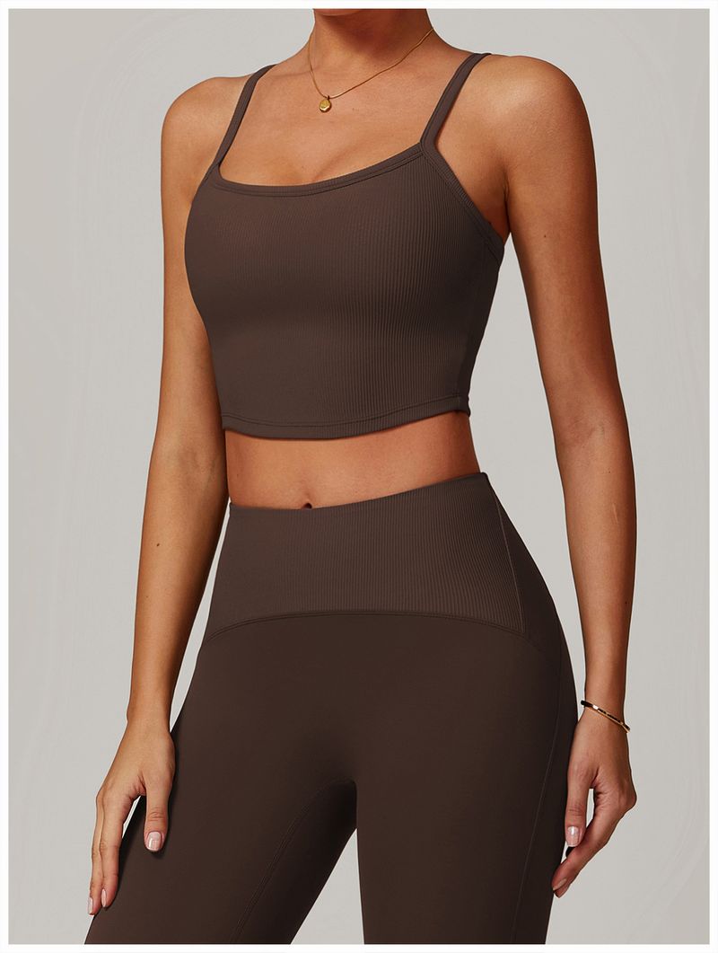 Zechuang Leisure Back Yoga Vest with Chest Cushion Tight Exercise Speed Drying Fitness Shockproof Top 8889_voghion.com