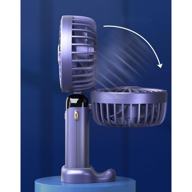 High Power Handheld Fan For Dormitory Office Ultra Quiet Long USB Mini Foldable Portable Silent Plastic Steel Line_voghion.com