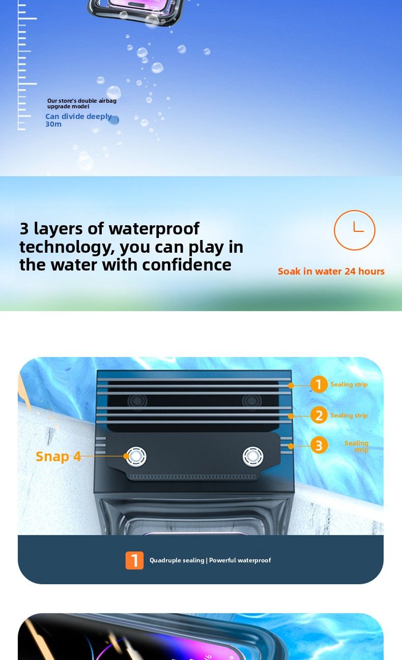 Wasserdichte Handytasche mit schwimmendem Touchscreen-Airbag, Schwimmen, Rafting, 70 % Rabatt auf gradversiegelte Tauchtasche für Fahrer_voghion.com