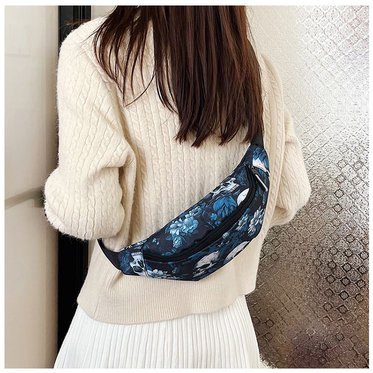 Borsa da donna con stampa teschio gotico - Elegante borsa a tracolla per Halloween e street fashion_voghion.com