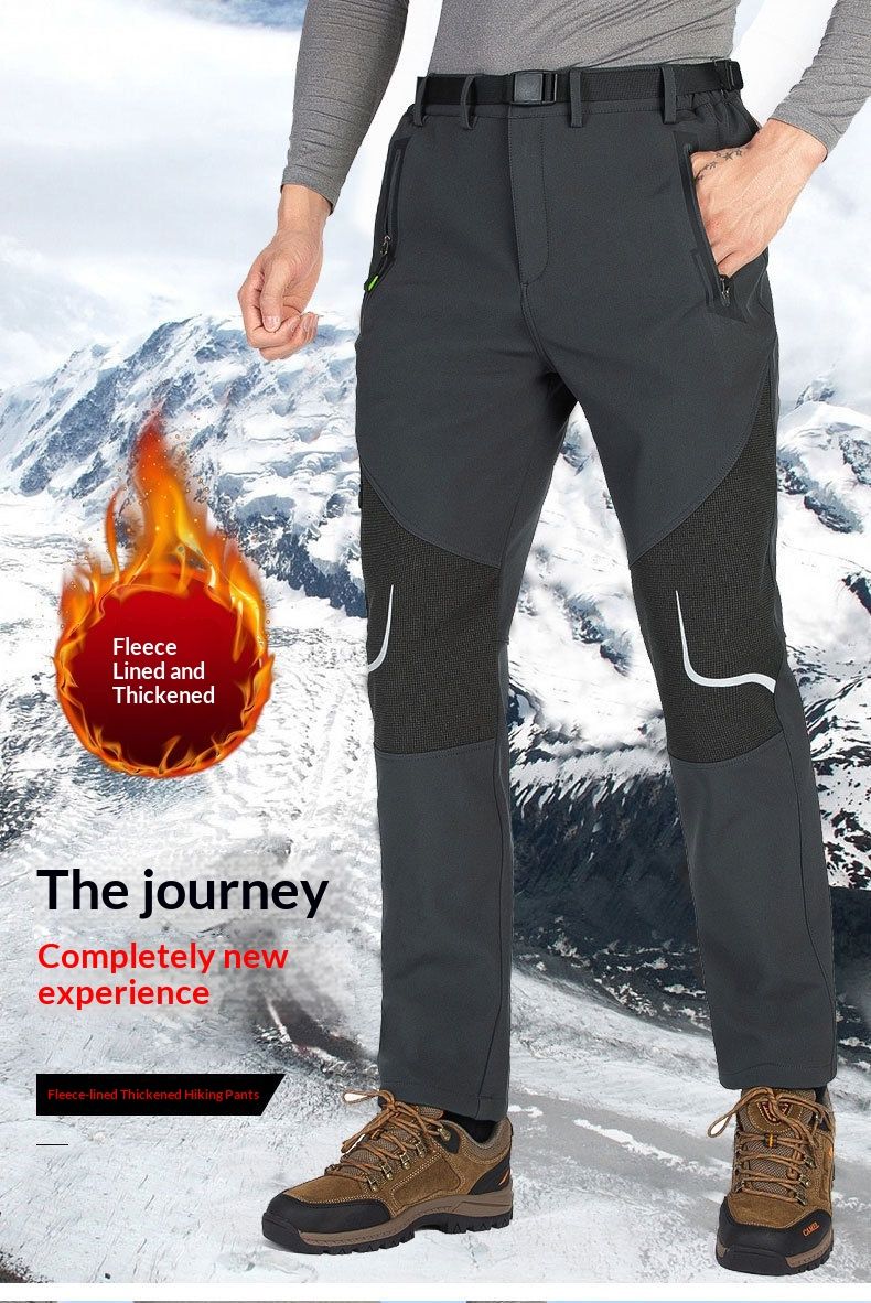 Pantalon unisexe 001, style moderne, doublé polaire, coupe-vent, idéal pour la randonnée et les activités de plein air._voghion.com
