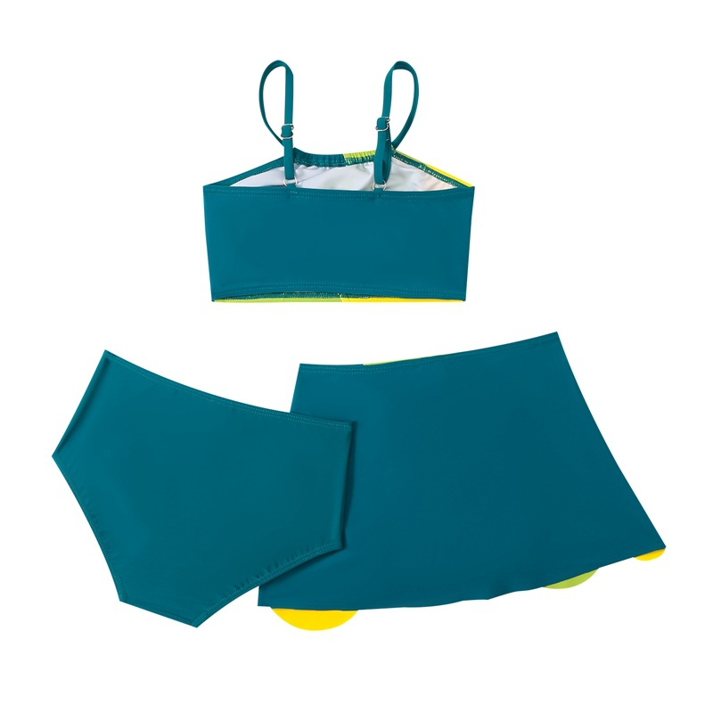 Mère et enfants filles trois pièces robe couleur printemps chaud maillot de bain mignon vêtements de plage maillot de bain pour enfants_voghion.com
