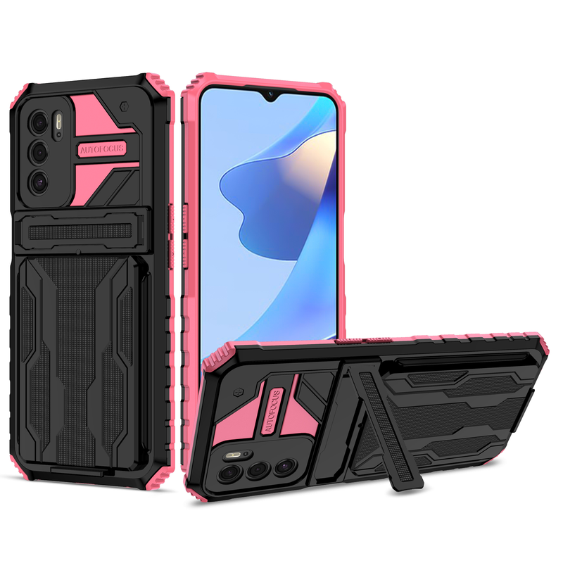 Carcasă antișoc pentru OPPO A16 A15 A54 /Realme C21 C20 C11 2021 C17 Suport antișoc Kickstand pentru card Slot pentru telefon _voghion.com