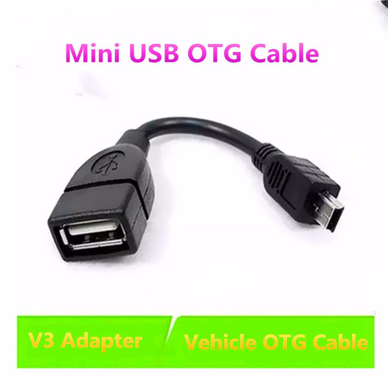 Test before send USB A Female to Mini USB B Male Cable Adapter 5P OTG V3 Port Data Cable For Car Audio Tablet For MP3 MP4_voghion.com