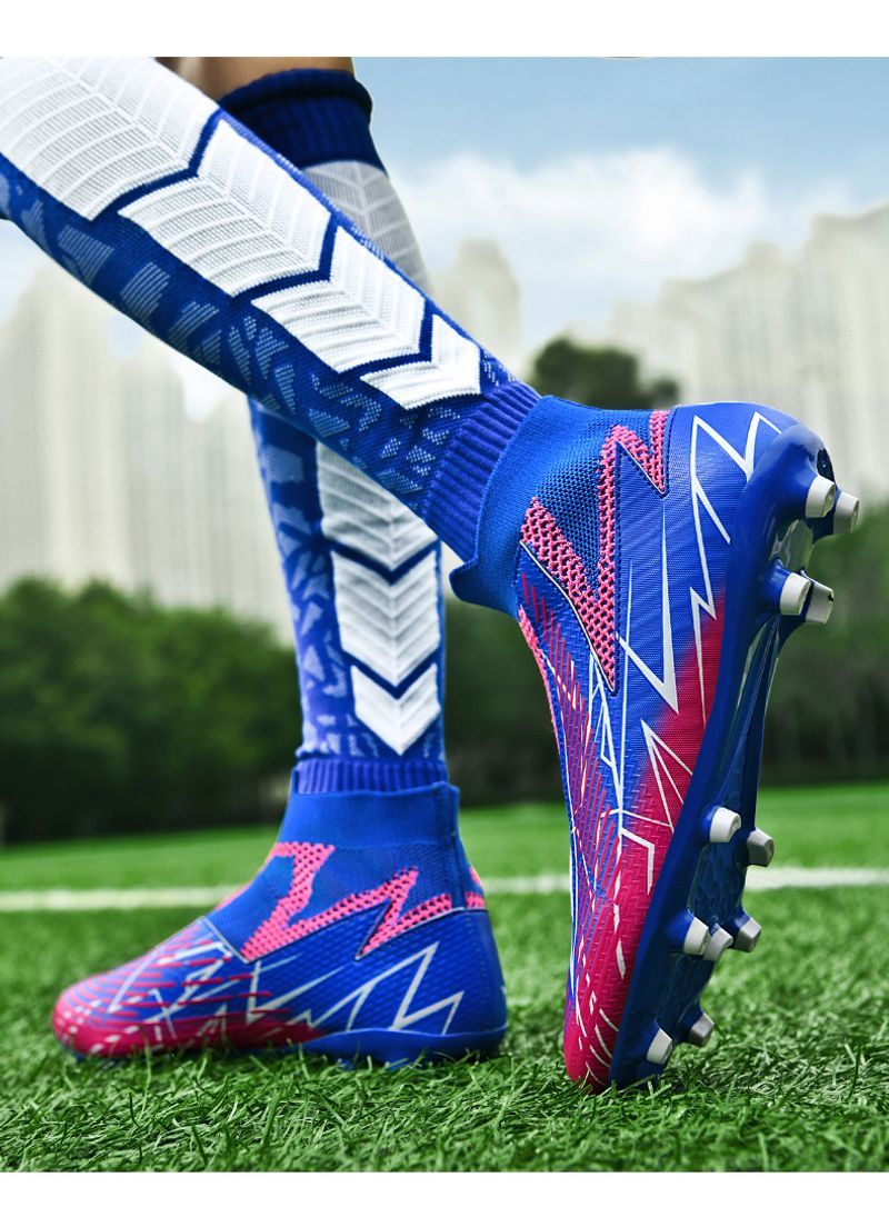 Fodboldsko til mænd Topkvalitets fodboldstøvler Klamper Græs Højkvalitets Trend skridsikker høj ankel Komfortabel træning_voghion.com