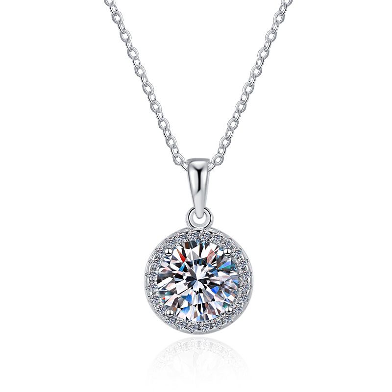 Set di gioielli in moissanite con borsa rotonda geometrica stile S, bracciale, orecchini, collana e anello in argento sterling_voghion.com