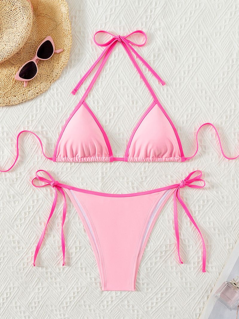 Costume de baie pentru femei, model nou, albastru și alb, cu imprimeu de porțelan, șireturi, bikini sexy, divizat_voghion.com