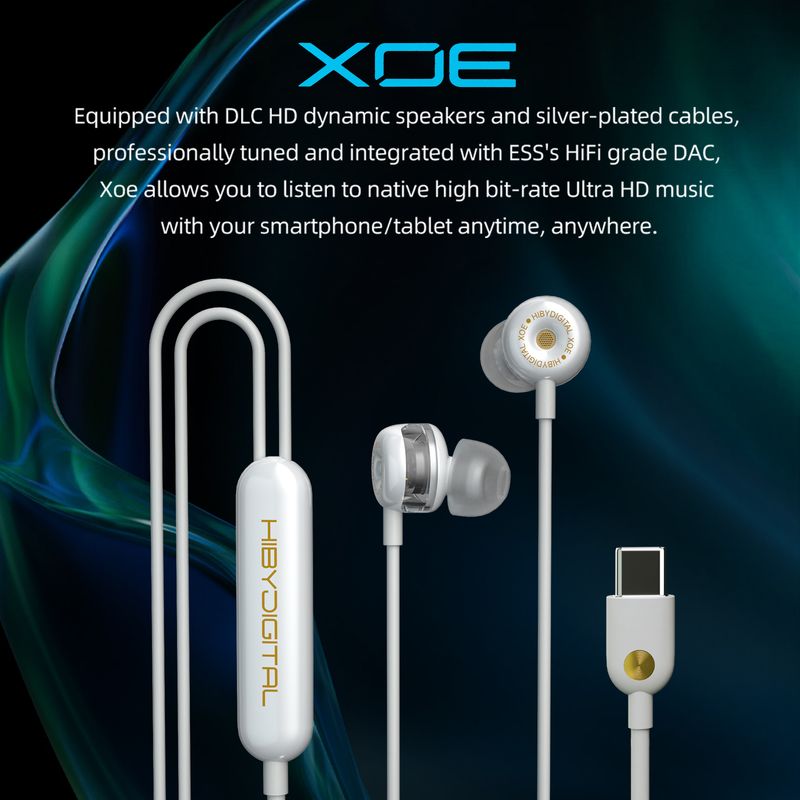 HiBy Digital XOE USB Typ C 8mm DLC Membran Dynamische Treiber DSD Decoder In-Ohr IEM Kopfhörer Ohrhörer DAC ES9270C Mit_voghion.com
