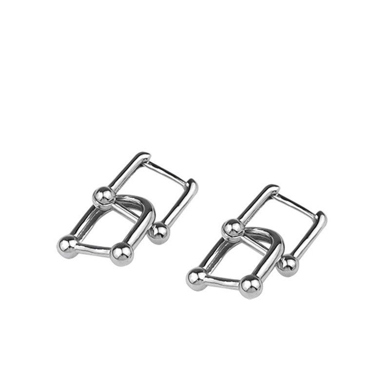1 Paar einfache Ohrklemmen aus Kupfer mit geometrischer Beschichtung_voghion.com