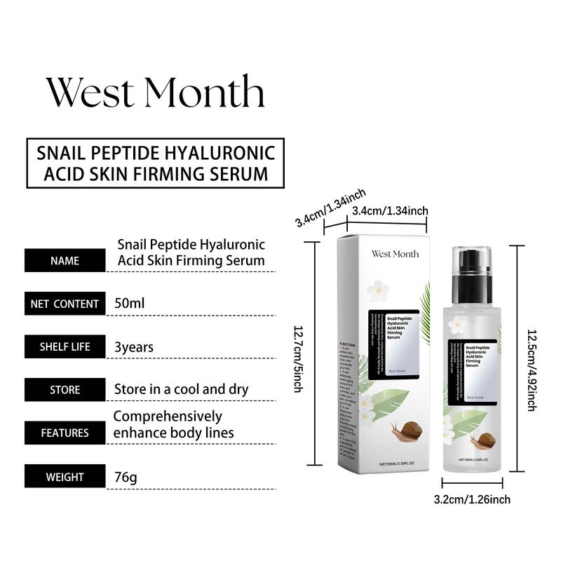 West&Month Snail Peptide Hyaluronic Acid Firming Serum Moisturizes And Tights Skin, Firming And Smoothing Skin Lines_voghion.com