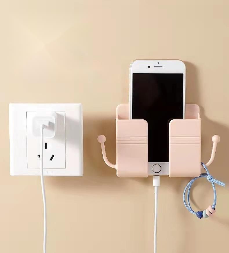 Wall-Mounted Hook For TV Air Conditioner Remote Control Panel Storage Box Bedside Wall Mobile Phone Charging Bracket_voghion.com