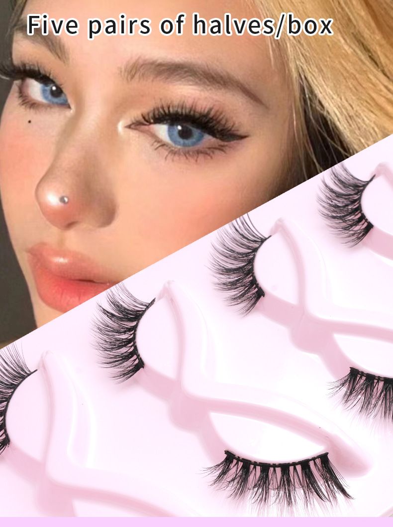 Eyelashes Set Fox Half Eye Slanted False Eyelashes 5D Fluffy Eyelashes Dense Curling_voghion.com