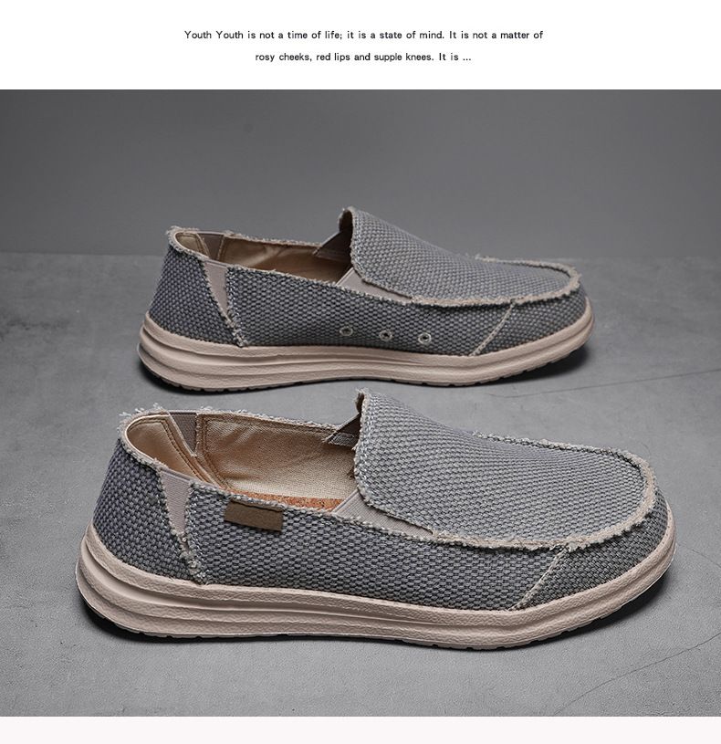 Big size super light casual cloth shoes men's new breathable slip-on lazy loafers_voghion.com