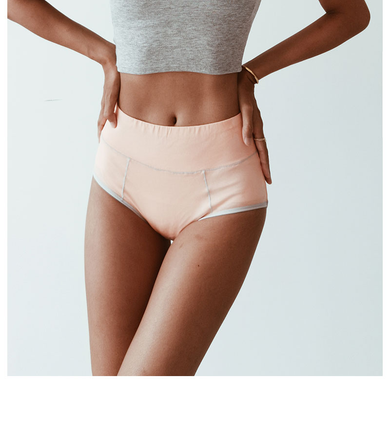 Women's clothing cotton inseam high waist women's cotton sexy and comfortable hip-covering underwear thin belly-control briefs_voghion.com