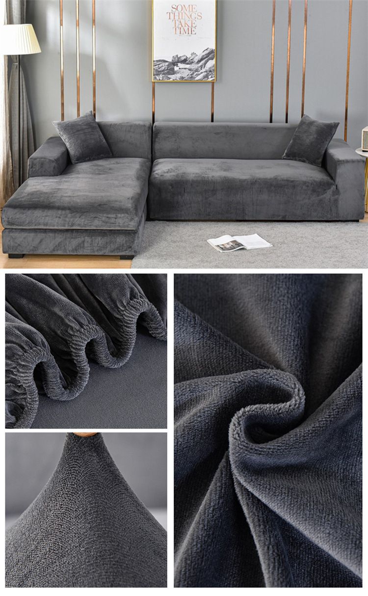 Wohnmöbel Silberfuchs Plüsch Sofabezug Komplettpaket hochelastisches Sofakissenbezug Heimstoff superweich Sand heißer Verkauf_voghion.com