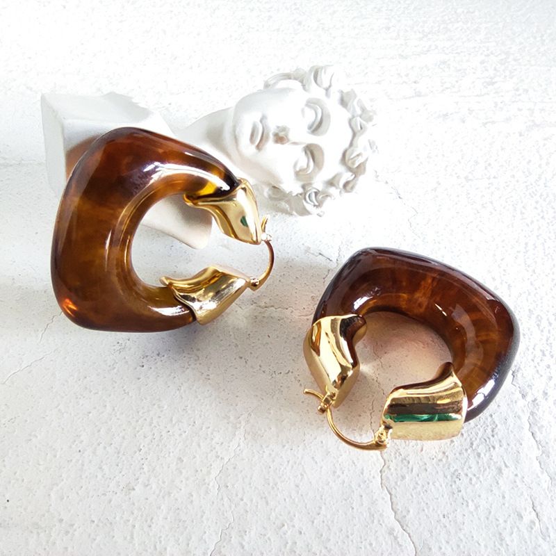 Orecchini trasparenti a forma di cuore per donna, orecchini pendenti vintage minimalisti, orecchini leggeri e vistosi per abbigliamento casual e da festa_voghion.com