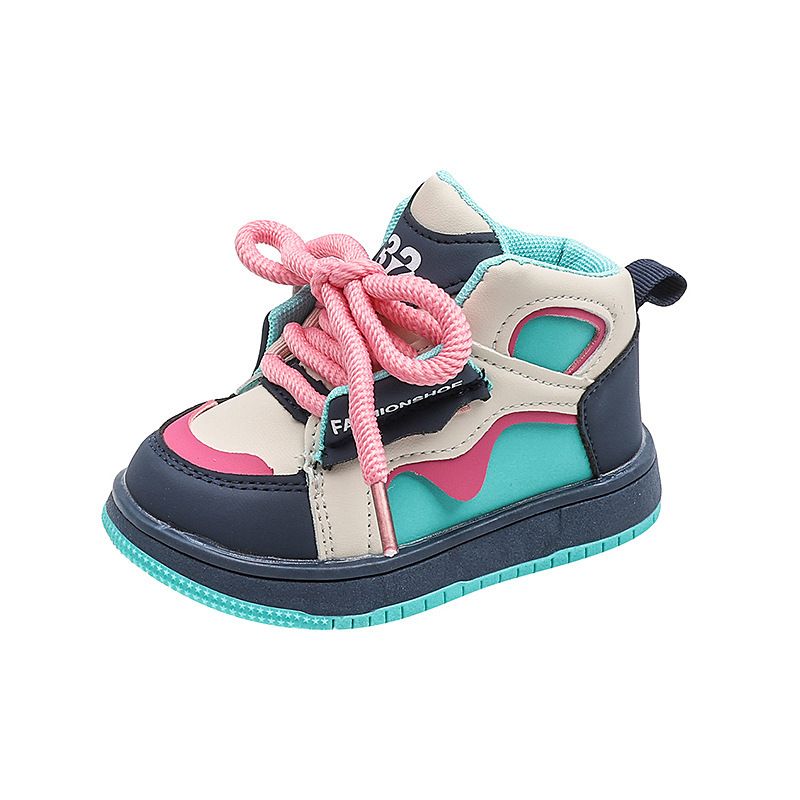 Boys' British Style 2025 Spring Soft Soled Girls' Korean Version Velcro Casual Zhongbang Board Shoes For Children_voghion.com