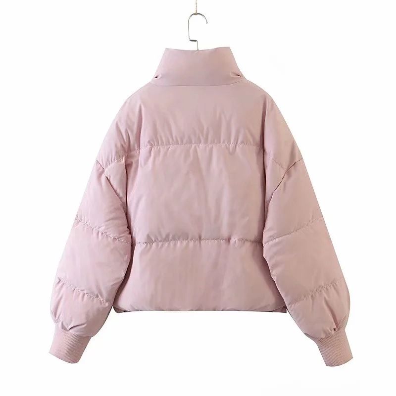 Women's clothing Women's cotton coat new stand-up collar zipper pocket thickened warm cotton coat 8AS2305A_voghion.com