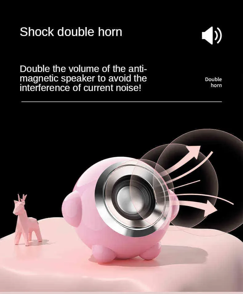 Portable Computer Speakers Desktop Home Wired Notebook Small Sound Pink Cute Active Multimedia Impact A Pair Of USB_voghion.com