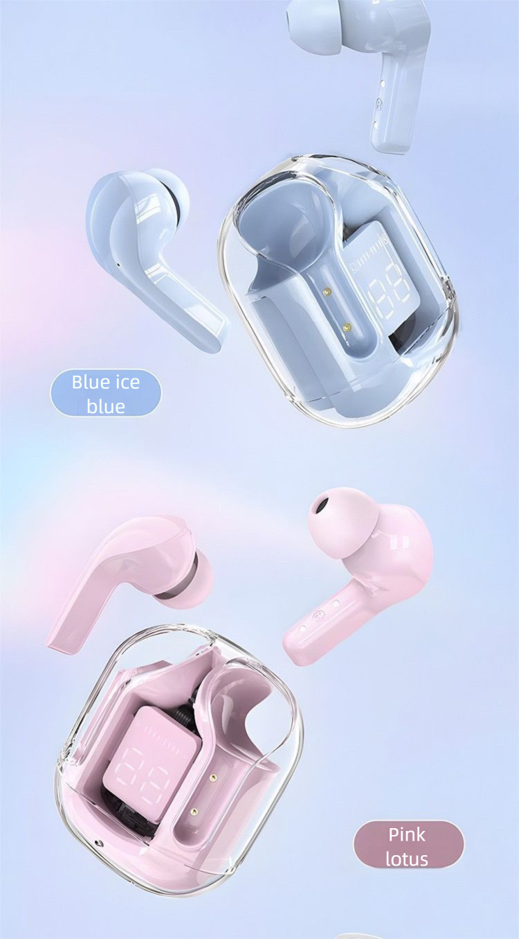 Nuovi auricolari Bluetooth trasparenti wireless, display digitale di alta qualità, auricolari con batteria a lunga durata e cancellazione del rumore._voghion.com