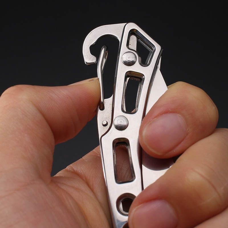 Navaja plegable de acero inoxidable para supervivencia, caza, acampada, pesca, portátil, para llevar fruta, herramientas para exteriores, para enviar cuerdas._voghion.com