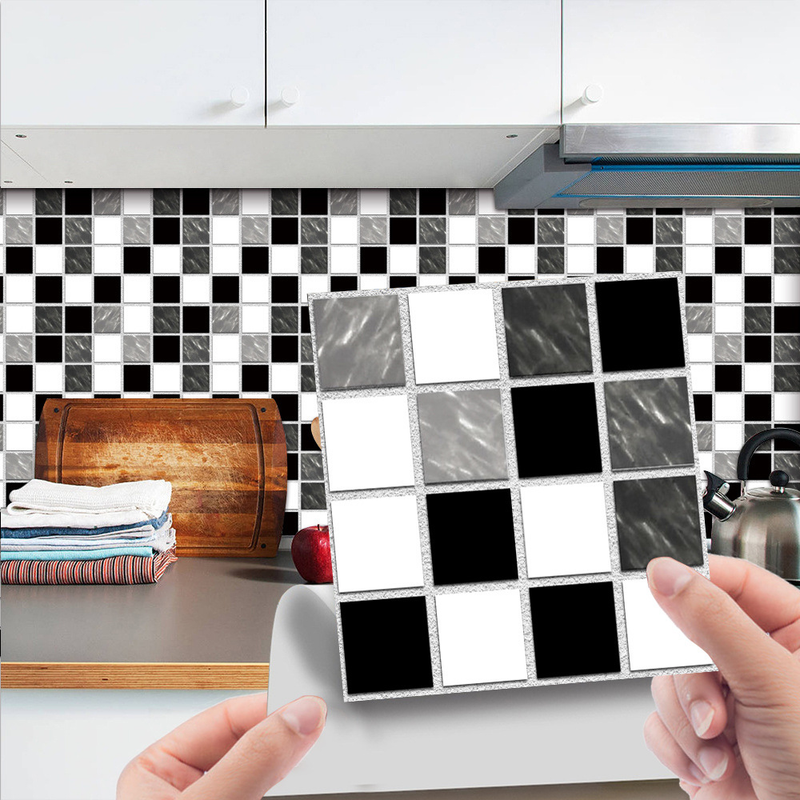 MSC077-0923D Mosaik Krystal Flise Klistermærke Glas Tile DIY Vandtæt selvklæbende vægklistermærke_voghion.com
