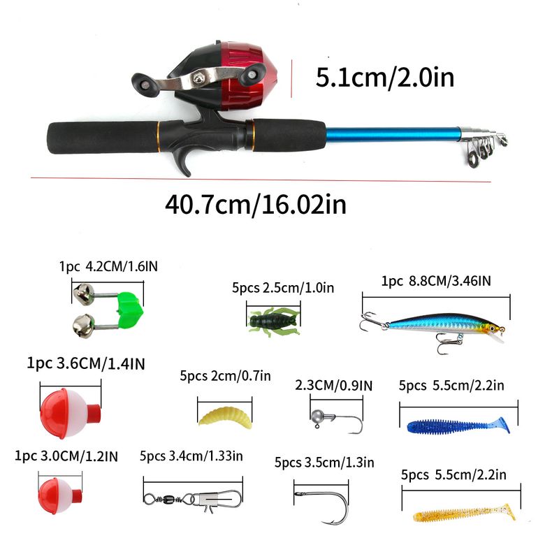 Children's Full Set Rod For Kids Beginners Novice Mini Short Section Lure Sea Fishing_voghion.com